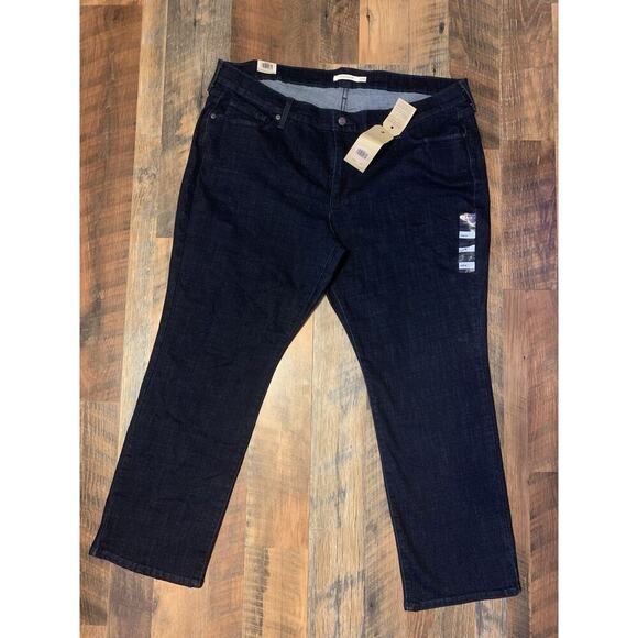 Levis Women's Classic Straight Fit Mid Rise Dark Wash Denim Jeans Size 22W M‎ - Picture 1 of 9
